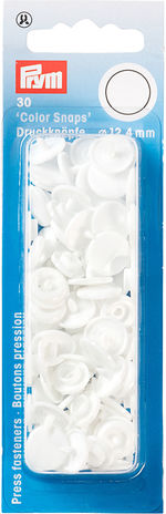 Set de 30 boutons pression Color Snaps 12,4 mm - Blanc