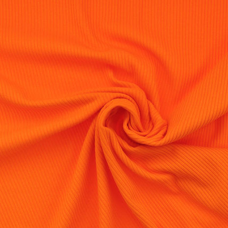 Tissu jersey coton côtelé - Orange