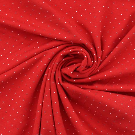 Tissu jersey mini pois - Rouge