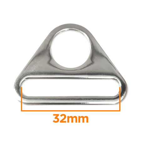 Anneau triangulaire passant 32 mm - Argent