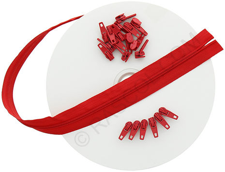 Rouleau de 10 mètres de fermeture nylon - Rouge vif