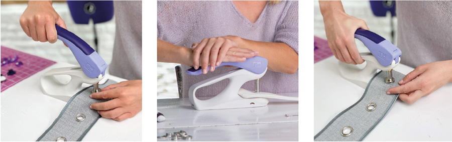 Réglages & design ergonomique pour pince Prym VARIO Creative Tool pose boutons-pression œillets